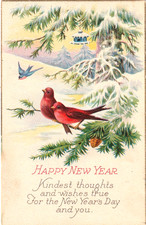 Künstler-AK -Vogel - Vögel in der Winter-Landschaft - Verlag: Serie 1154 A - USA