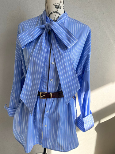 Damen bluse blau weiß - damen,