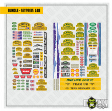 Spar 2er Bundle 1:18 RC Car Aufkleber - Trophy Defender Landrover Camel Crawler