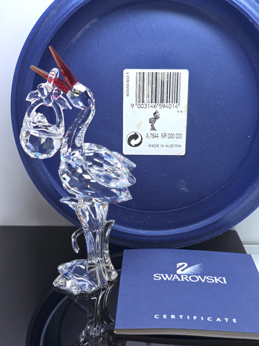 Swarovski storch mit baby - storch,