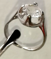 Ring Silber 835 Vintage mit klaren Bergkristall offen Gr. 60 / 19,1 mm