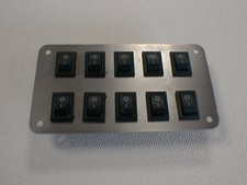 Schalterpanel 10x Ein-Aus Schalter Edelstahlblende matt NEU sehr klein