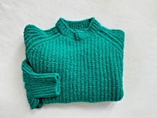 PENN & INK New York Damen Pullover Strick Wolle grün Gr. S