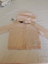 BURBERRY KINDER Strickjacke! Weiße Baby Mädchen Strickjacke mit Mütze! 6 Monate, 68 cm!