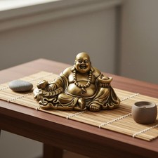 Lachender Buddha Figur Massiv