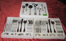 Tischfein Crominox/54 teiliges Besteck Set - Stefanie/ Silber-Goldfarbig / Nr.63