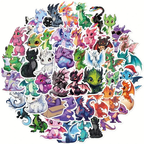 50x kleine drachen sticker - kleine,
