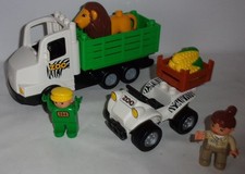 LEGO DUPLO ZOO TIERPARK AUTOS TRANSPORTER QUAD FIGUREN LÖWE !!