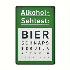 Blechschild Alkoholsehtest