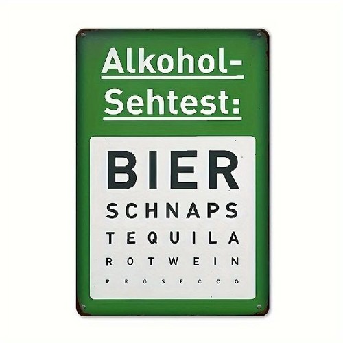 Blechschild alkoholsehtest - blechschild,