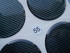 (55C) 4x Carbon Lock Embleme für Nabenkappen Felgendeckel 55mm Silikon Aufkleber