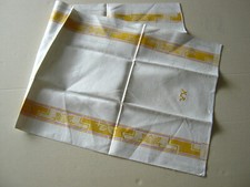 altes Leinentuch_Leinen Tuch_Geschirrtuch_Wischtuch  mit Motiv und Monogram