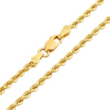10k Gelbgold 2mm Diamantschliff Seil Italienische Kette Anhänger Damen 40.6cm