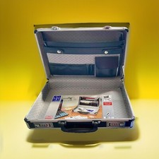Vintage Lux Aktenkoffer Aluminium schwarz mit Zahlenschlössern - NIE BENUTZT