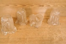 4 Lampenschirme um 1915 Glas Jugendstil für Lüster Deckenlampe Wandlampe Leuchte