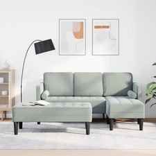 Modern L-Form Sofa Samt Lounge