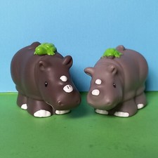 FISHER PRICE LITTLE PEOPLE 2 RHINOS ZOO NOAHS ARCHE MÄNNLICH & WEIBLICH SAFARI TIERE