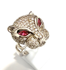 Panther Pantherkopf Silberring