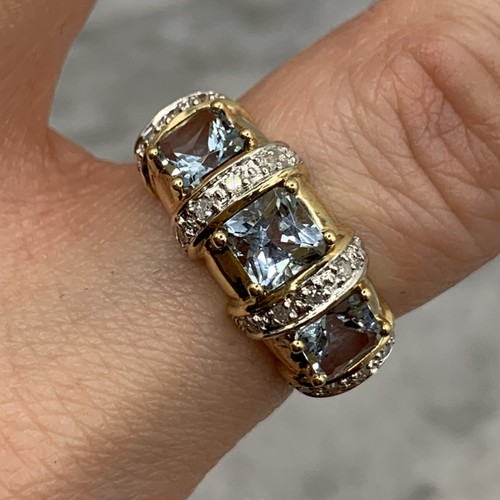 Karat gold ring aquamarin - ring,
