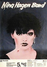 NINA HAGEN rares Konzertplakat von 1978 in DUISBURG  gerollt