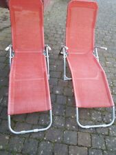 Gartenliege; rote Liege, 2 Stück, gebraucht