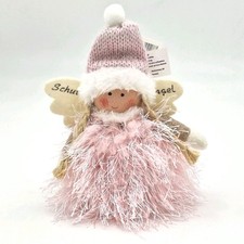 Schutzengel sitzend rosa/weiß