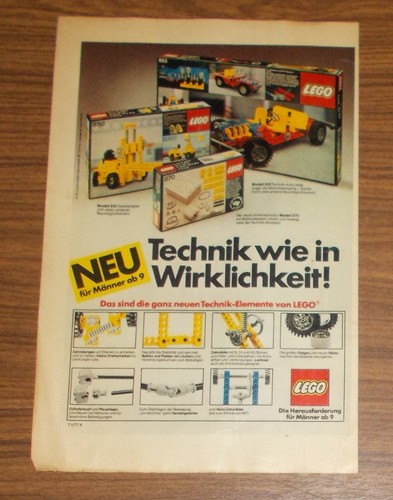 Seltene werbung lego technic - werbung,