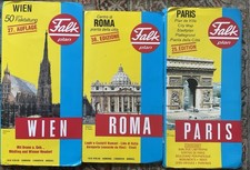 3x Falk City Map Plan de Ville