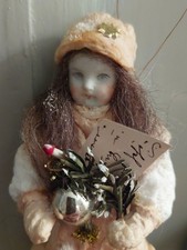 Christbaumschmuck Wattefigur Weihnachten Antik alt Nostalgie  Porzellankopf