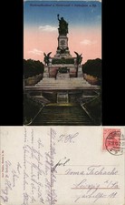 Ansichtskarte Rüdesheim (Rhein) National-Denkmal / Niederwalddenkmal 1918