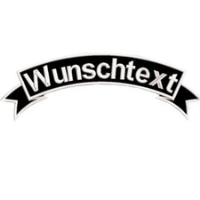 Rückenpatch TopRocker mit Wunschtext Biker Rocker Kutte MC alle Farben 20-40cm