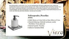 STARK REDUZIERT!  Viero Seifenspender Edelstahl Verchromt mit Porzellan 