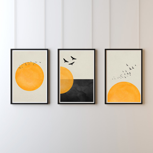 Sonne vögel poster set - sonne,