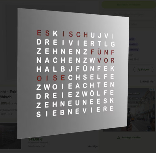 Word clock wortuhr - word,