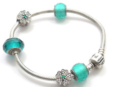 PANDORA Armband 925 SILBER Sterling Silver Armkette argento braccialetto Charms