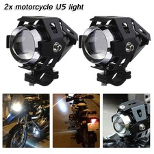 2x Motorrad U5 LED 125W Scheinwerfer Zusatzscheinwerfer Nebelscheinwerfer 3000LM