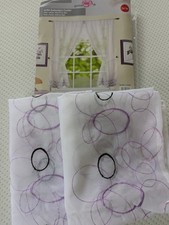 ❤️ Scheibengardine 2er Set LILA 1 Paar Gardinen modern Voile Bistro 90cm Breite