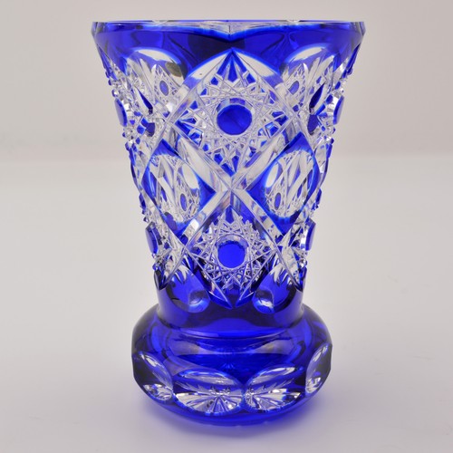 Bleikristall vase blau glas - vase,