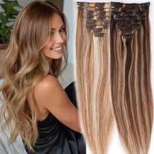 Glatt 100% Echthaar Clip In
