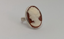 Großer Ring 925 Silber mattiert Handarbeit mit antiker Kamee Gemme aus Sammlung
