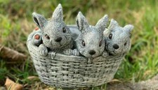 Steinfigur Pflanztopf 3 Hasen