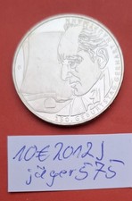 10 Euro 2012 J,  Gedenkmünze,  150. Geburtstag Gerhart Hauptmann, jäger 575