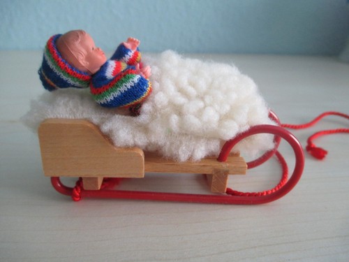 Caco püppchen mit schlitten - caco,
