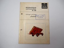 Krone Emsland Anhänger Kipper Betriebsanleitung Ersatzteilliste 1970