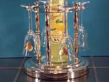 antik Jugendstil Haus Mini Bar Silber/versilbert Flasche Gläser Rondell Träger