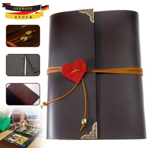 Retro leder fotoalbum zum - leder,