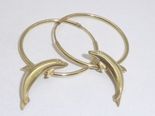 333 Gold 8K Gelbgold Delfin Creolen 30 mm Ø Ohrringe 3,3 g Ohrhänger 9535