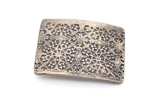 Koppelschnalle Gürtelschnalle florales Muster Metall Italien Nr. 5799 Vintage