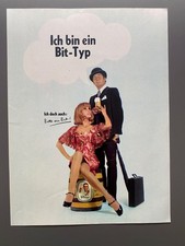 Ich bin ein Bit-Typ Bitburger Pils Bitte ein Bit 1969 Vintage Ad Werbung Reklame