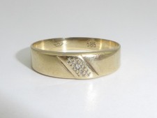 585 Gold Ring 14K Gelbgold Diamant Goldring Verlobungsring RG 56 - 17,8 mm 9668